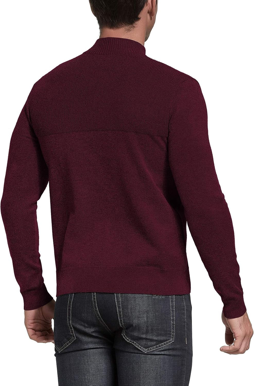 NITAGUT Mens Slim Fit Zip up Mock Neck Polo Sweater Casual Long Sleeve Sweater and Pullover Sweaters with Ribbing Edge