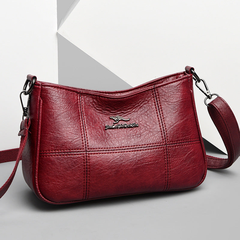 Popular Cross Stitching Sheepskin Small Square Bag Women