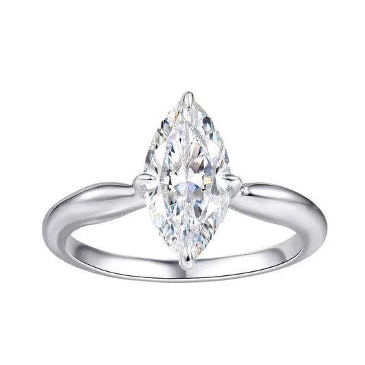 #61（Marquise）925 Sterling Silver Synthetic Moissanite Ring