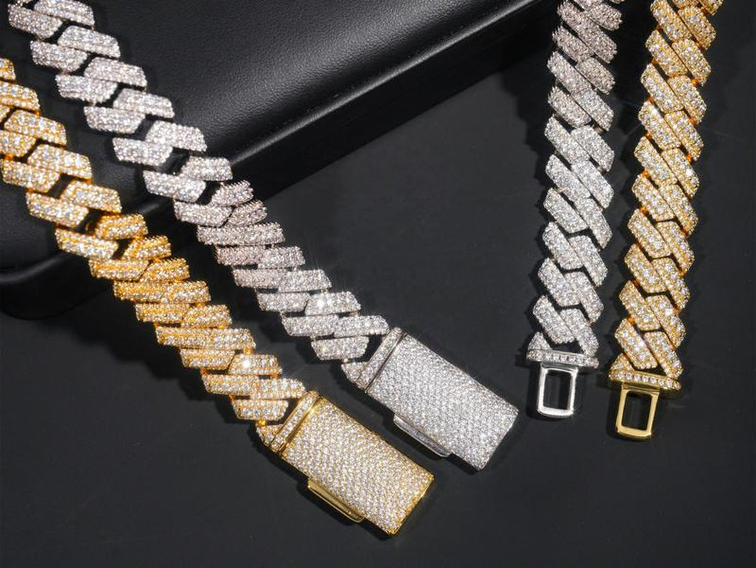 Miami Men Necklace Zircon Brass Hip Hop Jewelry Iced Out 5A Cz Cuban Link Chain