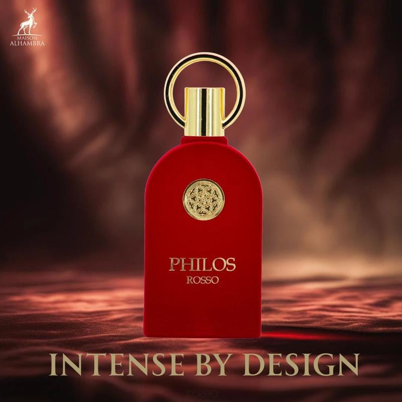 Philos Rosso Eau De Parfum Spray 100Ml (3.4 Oz) by Maison Alhambra | Luminous Sweetness, Timeless Allure