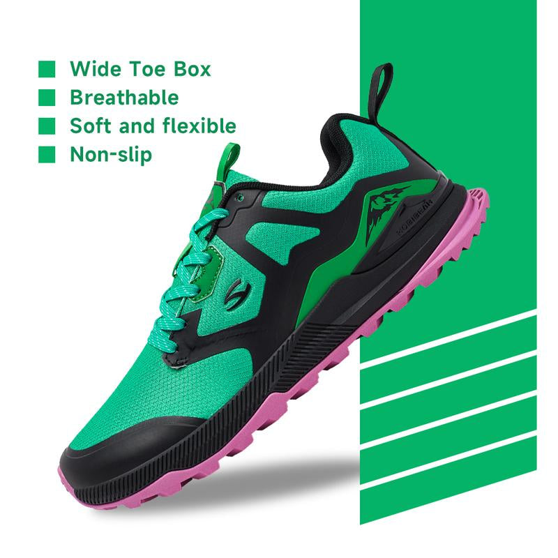 HOBIBEAR Men'S Trail Running Shoes | Wide Toe | Trekking | Non-Slip Hiking Sneakers