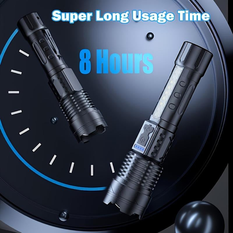 BUY 1 GET 1 FREE 2X Super Bright Zoomable Flashlights 6 Modes COB Side Light Perfect for Camping Emergencies Bright Flashlight Outdoor Strong Usb C Rechargeable