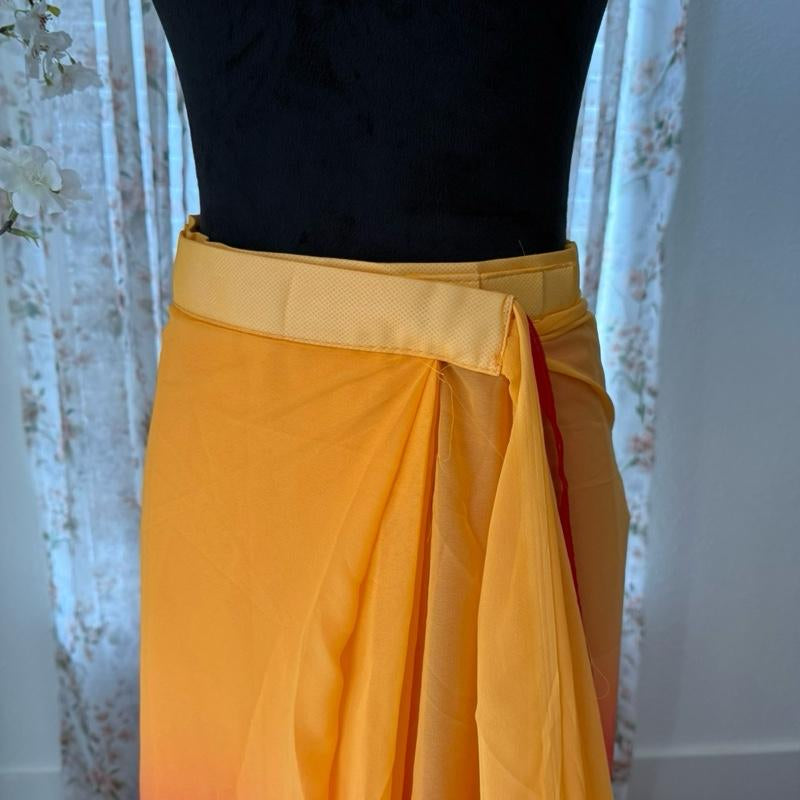 DESIGNER GEORGETTE PRINT WORK ONE MINUTE SAREE with UNSTITCHED BLOUSE RED Ready to Wear Saree with Pleats Stitched & Size Adjust Belt