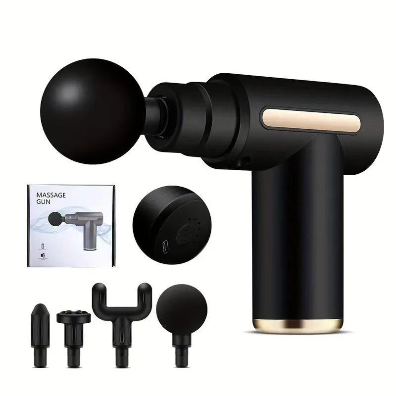 Home Portable USB Rechargeable 6-Speed Body Massage Gun-Black Neck Massager Back Massager