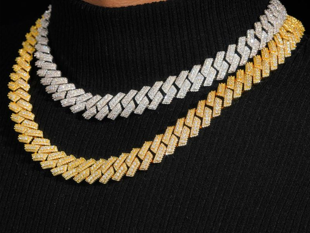 Miami Men Necklace Zircon Brass Hip Hop Jewelry Iced Out 5A Cz Cuban Link Chain