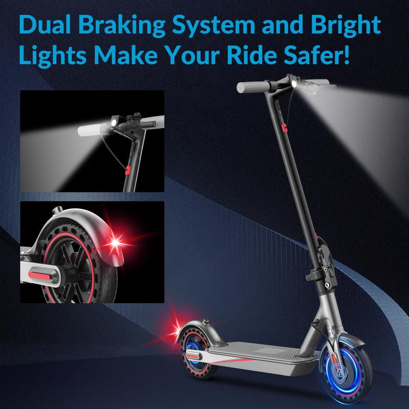 US 2025 Electric Scooter 350W Powerful Motor Dual Brake Kick Scooter for Adults, 21 Miles Long Range, 19 MPH Max Speed, 36V 7.8 AH Battery Portable Folding Commuting E-Scooter with App Control