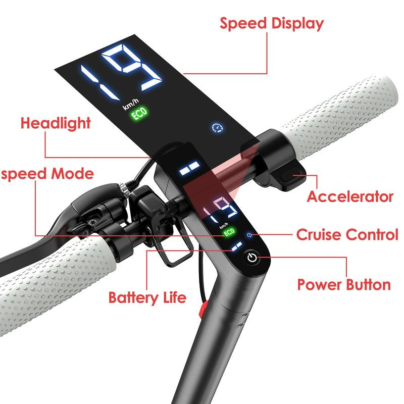 US 2025 Electric Scooter 350W Powerful Motor Dual Brake Kick Scooter for Adults, 21 Miles Long Range, 19 MPH Max Speed, 36V 7.8 AH Battery Portable Folding Commuting E-Scooter with App Control