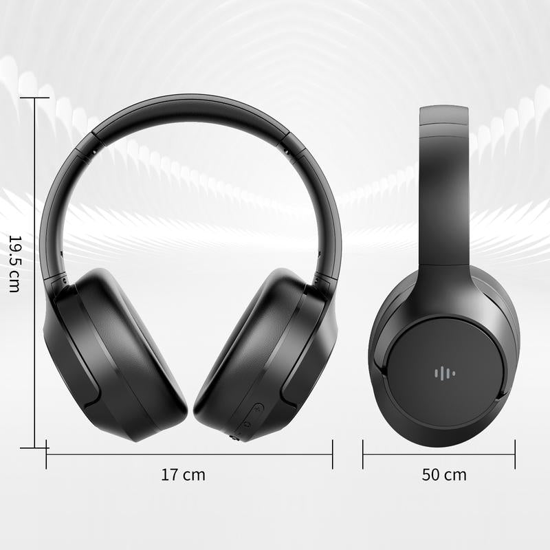 Wireless Bluetooth Headphones, Over-Ear, Active Noise Cancelling, Hi-Res Audio, 70 Hours Battery Life, Foldable Design, Lightweight and Portable, with Microphone for Ios/Pc/Android, Ideal for Home Office. Electronic Earbud Headset Black#Father'S Day Gift