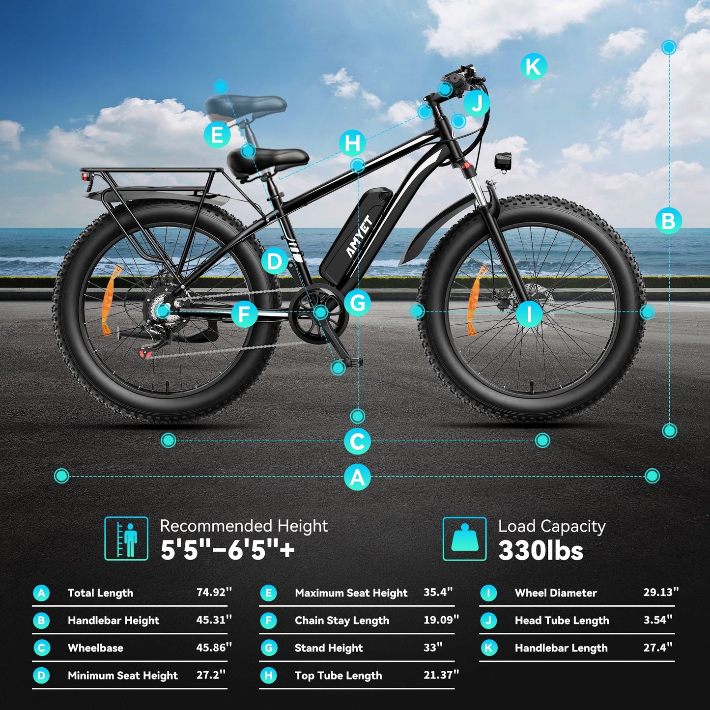 EB26 Electric Bike for Adults, 26*4.0 Fat Tire E-Mountain Bicycle,Peak 1500W Motor 48V 15Ah 7-Speed Ebike UL2849