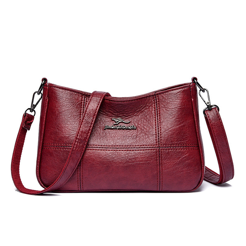 Popular Cross Stitching Sheepskin Small Square Bag Women