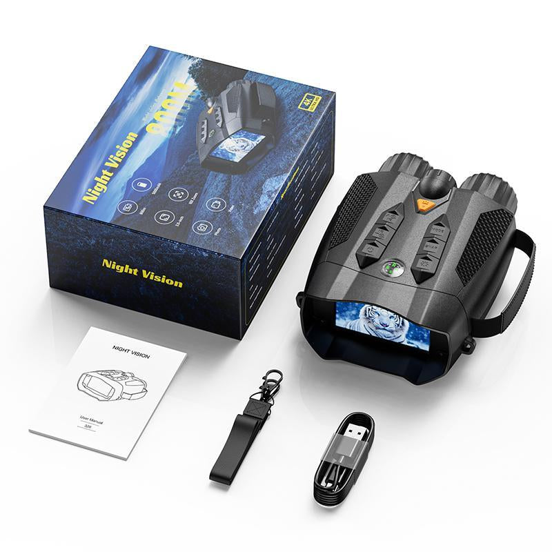 3.0 Inch 4K Night Vision Binoculars with 32GB SD Card, Rechargeable, Digital Electronic Gifts - Hunting Gifts for Men/Dad/Husband - Cool Tech Gadgets for Camping/Boating, 10X, Camera