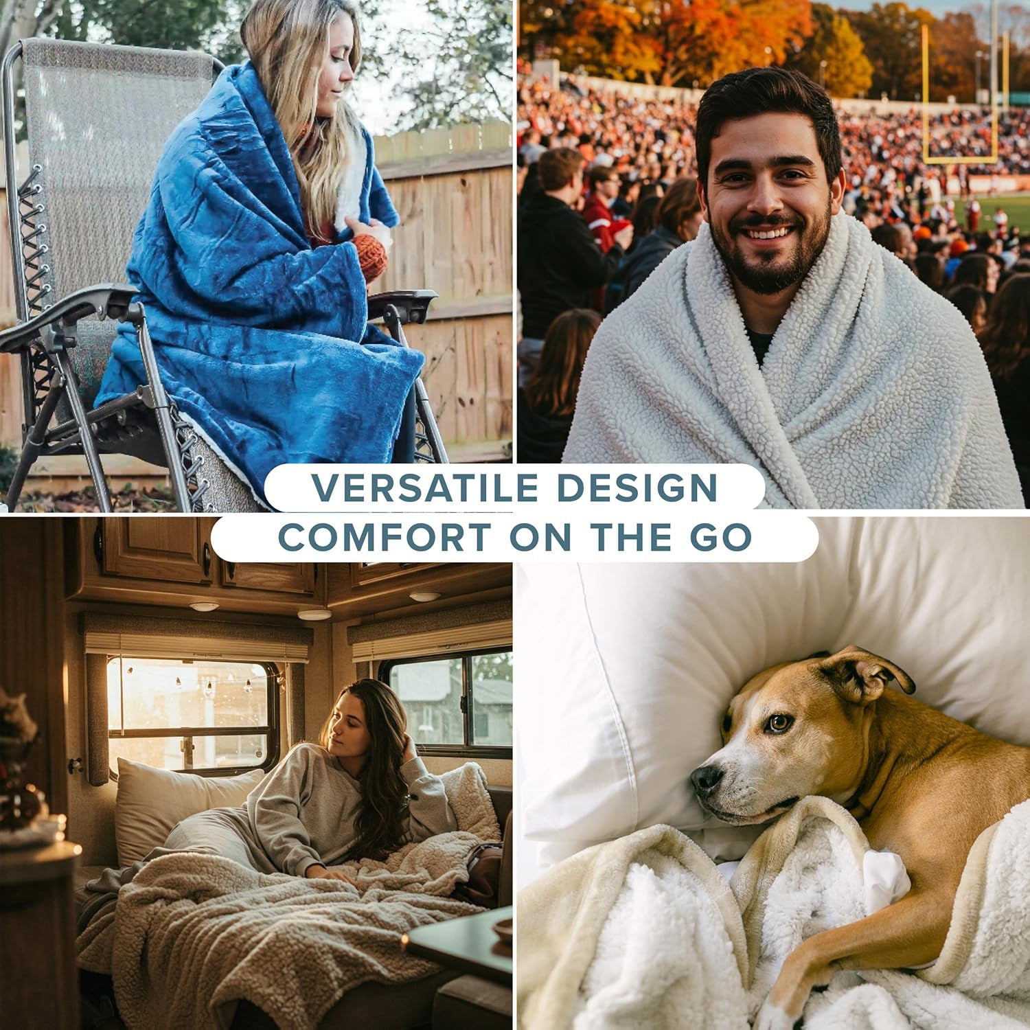 Bare Home Sherpa Fleece Blanket - Throw for Bed, Sofa, Couch, Camping, Travel, and Gifts - Warm & Lightweight - Fluffy & Soft Plush Blanket - Reversible (Throw/Travel, Oyster)