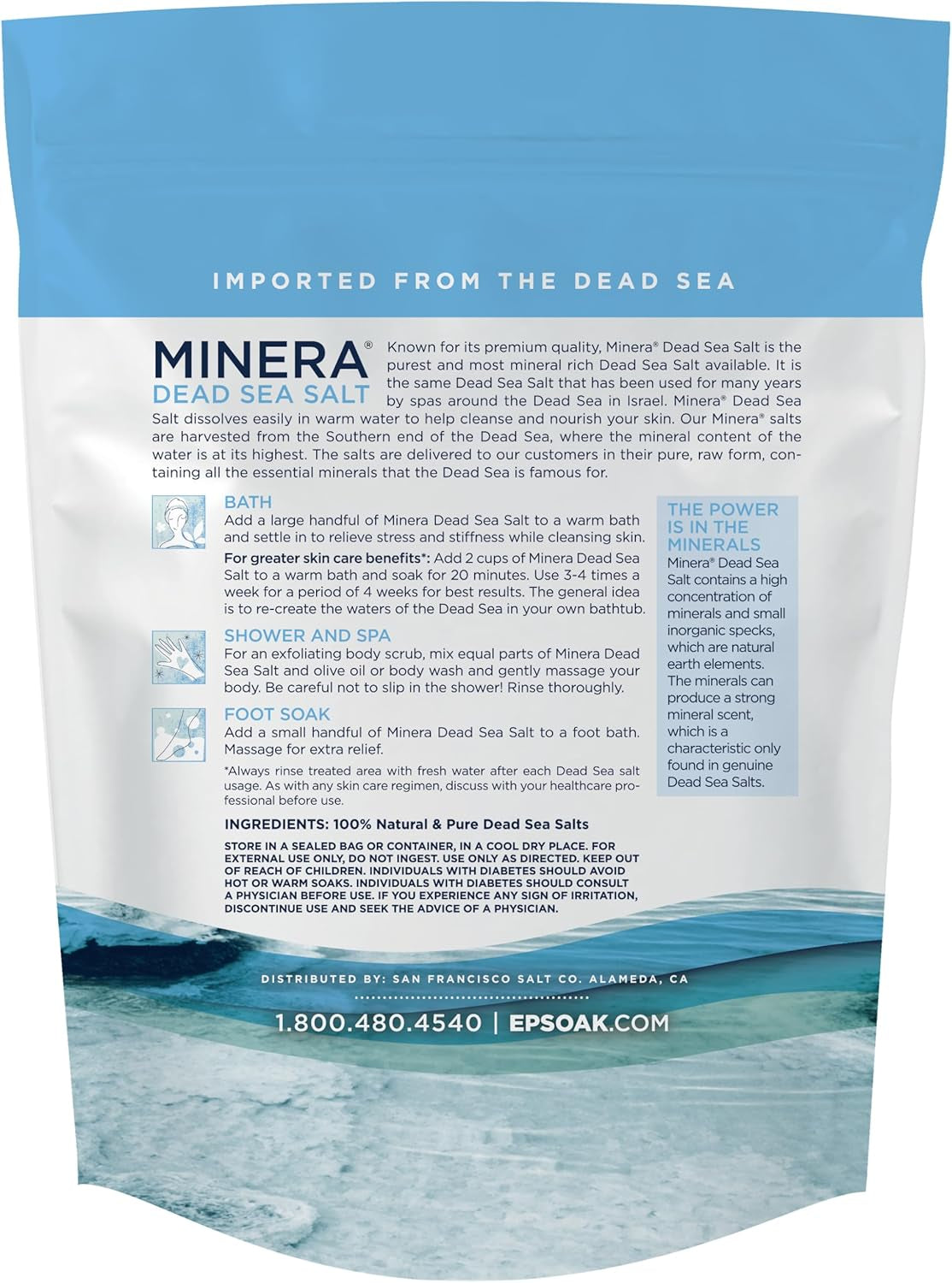 Fine Grain Dead Sea Salt for Bath & Soaking – 19 Lbs, Fast-Dissolving, 100% Pure & Natural, Unscented, Skin-Nourishing Bulk Sea Salt