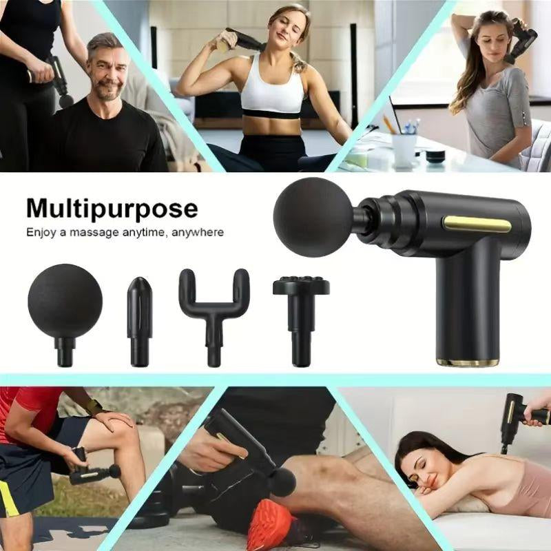 Home Portable USB Rechargeable 6-Speed Body Massage Gun-Black Neck Massager Back Massager