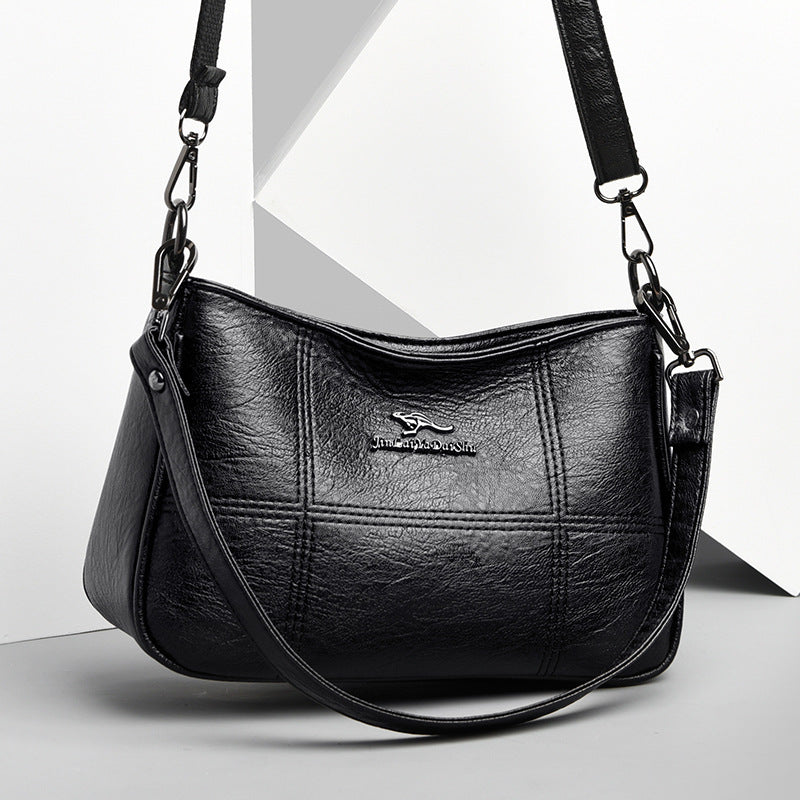 Popular Cross Stitching Sheepskin Small Square Bag Women