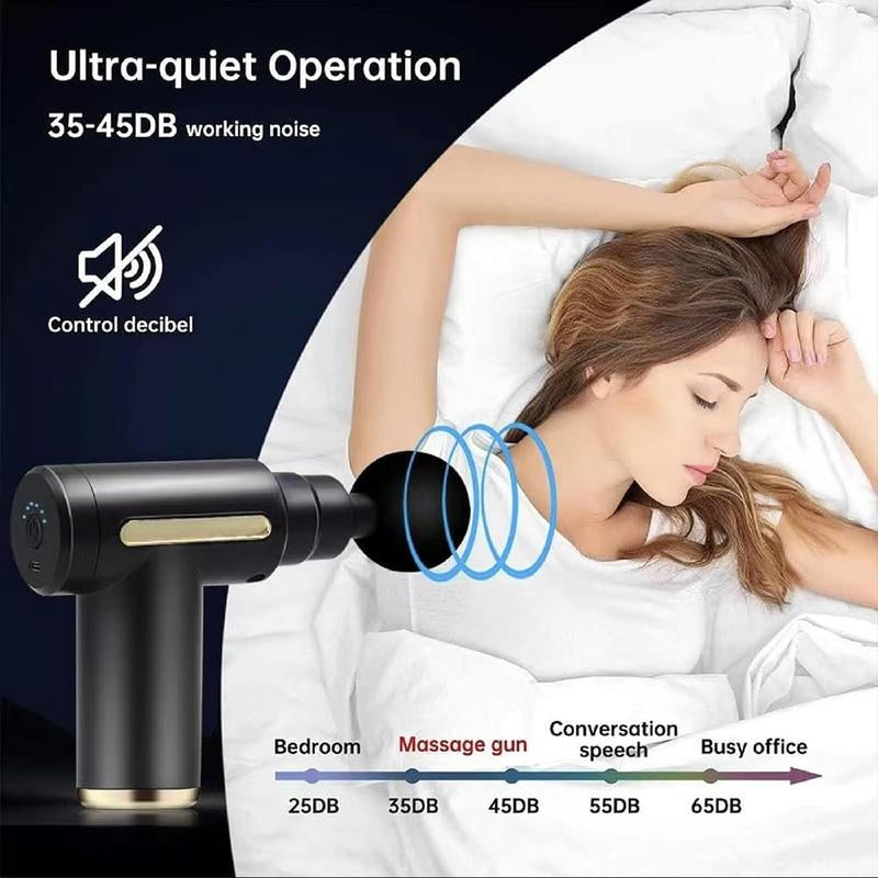 Home Portable USB Rechargeable 6-Speed Body Massage Gun-Black Neck Massager Back Massager