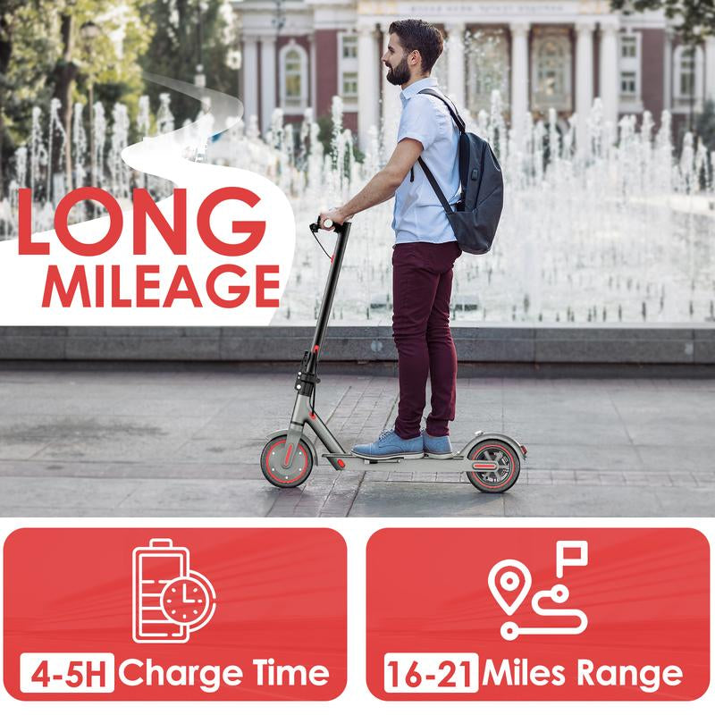 US 2025 Electric Scooter 350W Powerful Motor Dual Brake Kick Scooter for Adults, 21 Miles Long Range, 19 MPH Max Speed, 36V 7.8 AH Battery Portable Folding Commuting E-Scooter with App Control